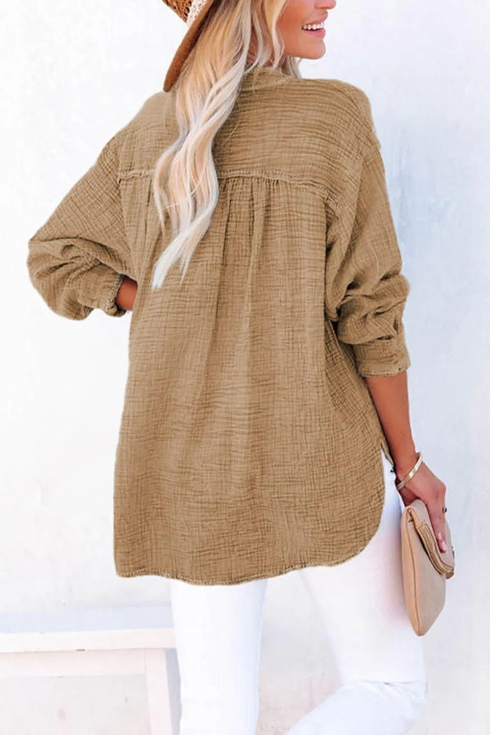 Amy Buttoned Long Sleeve Blouse