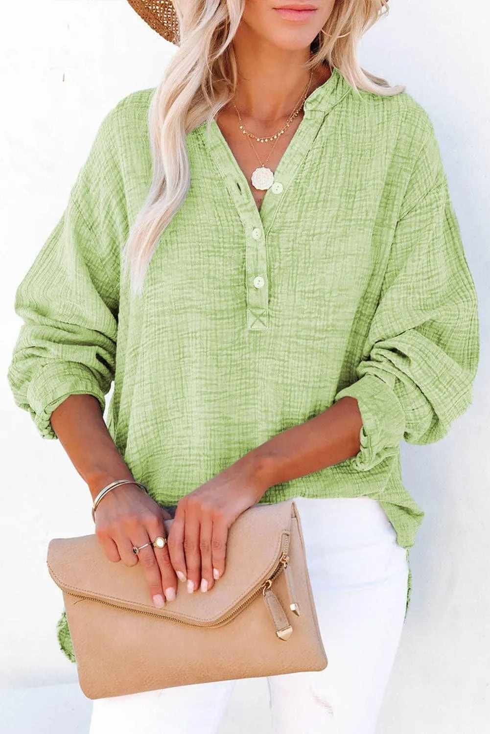 Amy Buttoned Long Sleeve Blouse