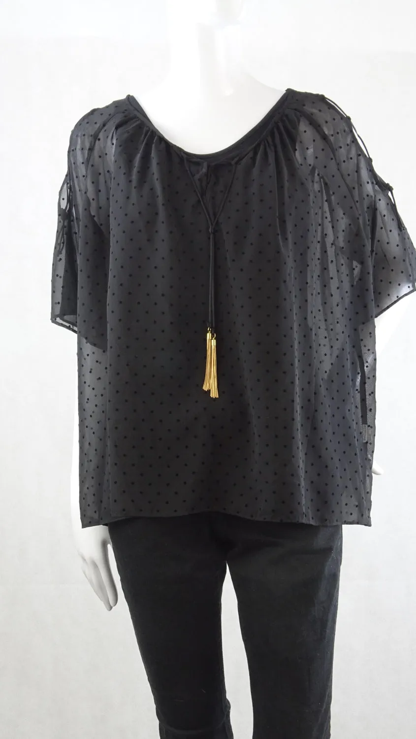 Black Zara Polka dot blouse S