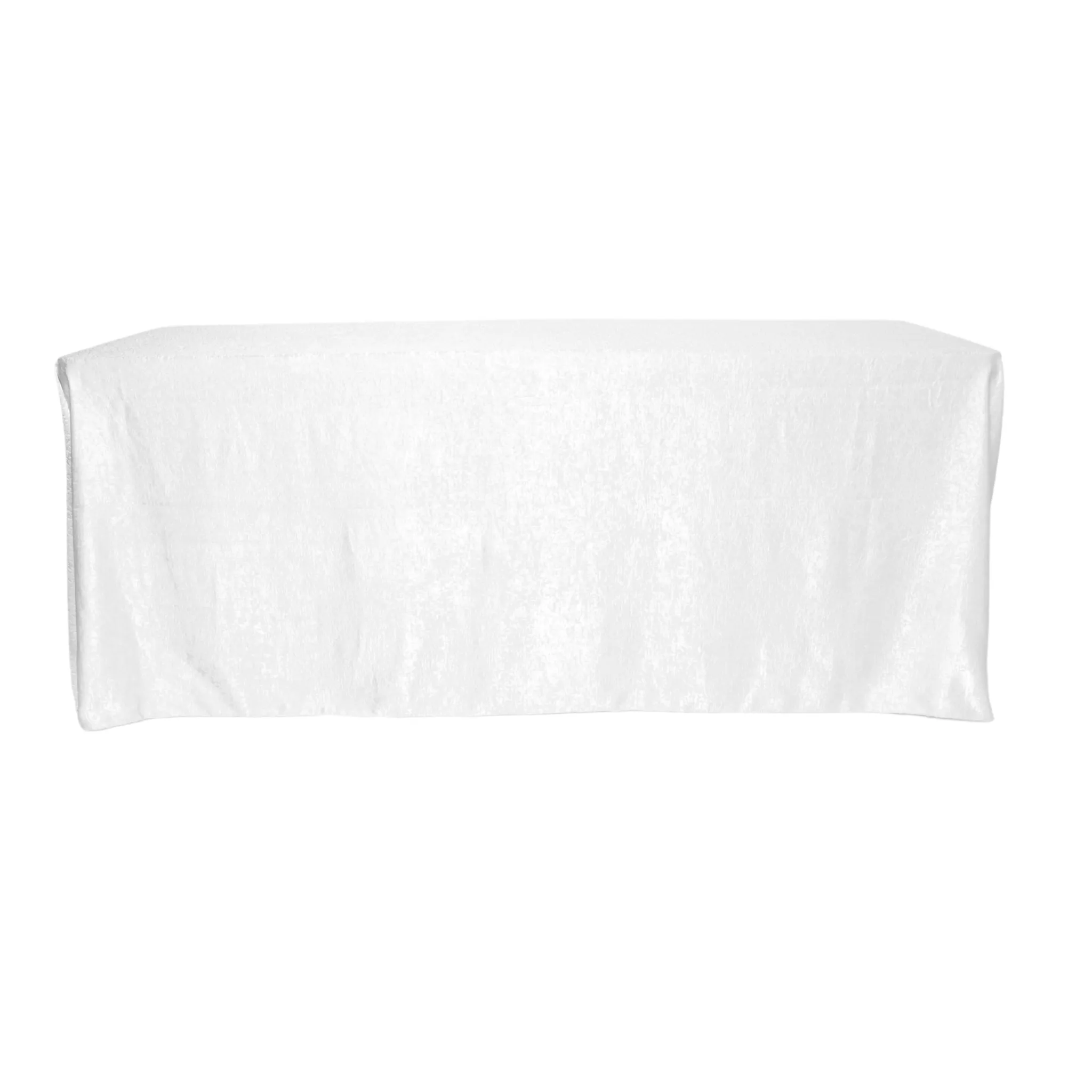 Crinkle Shimmer 90"x156" Rectangular Tablecloth - White