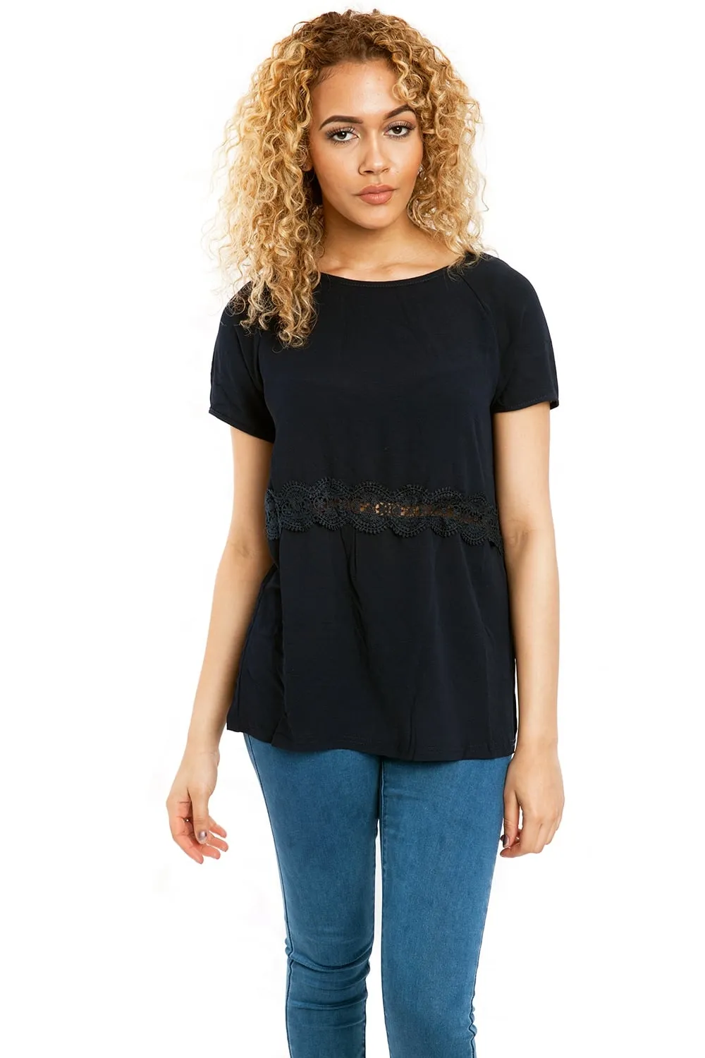 Cut Out Lace Detail Top