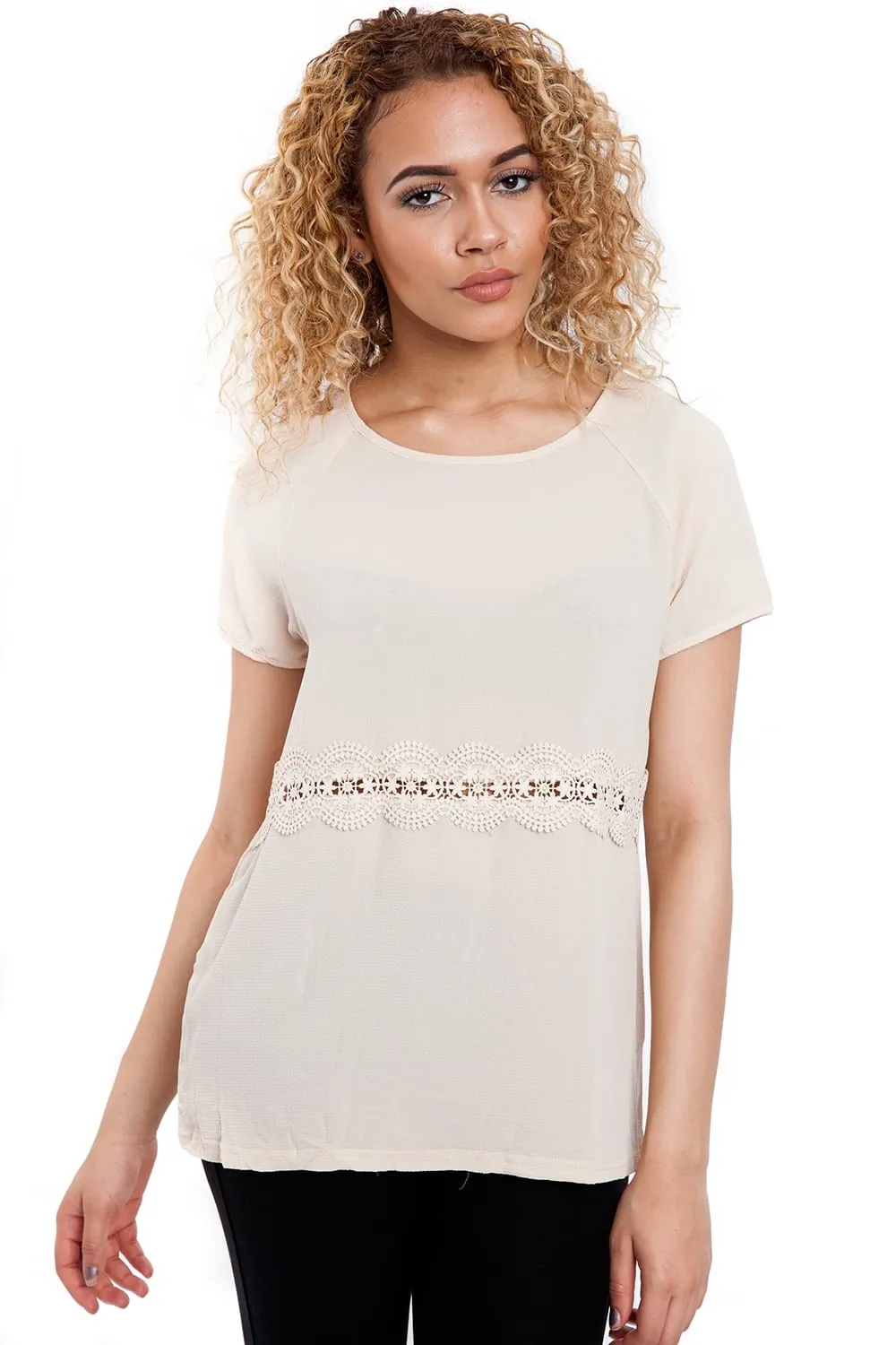 Cut Out Lace Detail Top