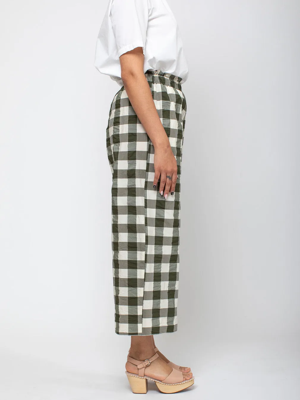 Easy Pants - Military Green Check