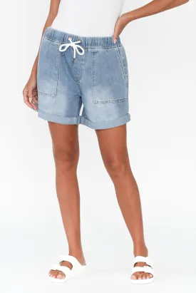 Emma Blue Denim Relaxed Shorts