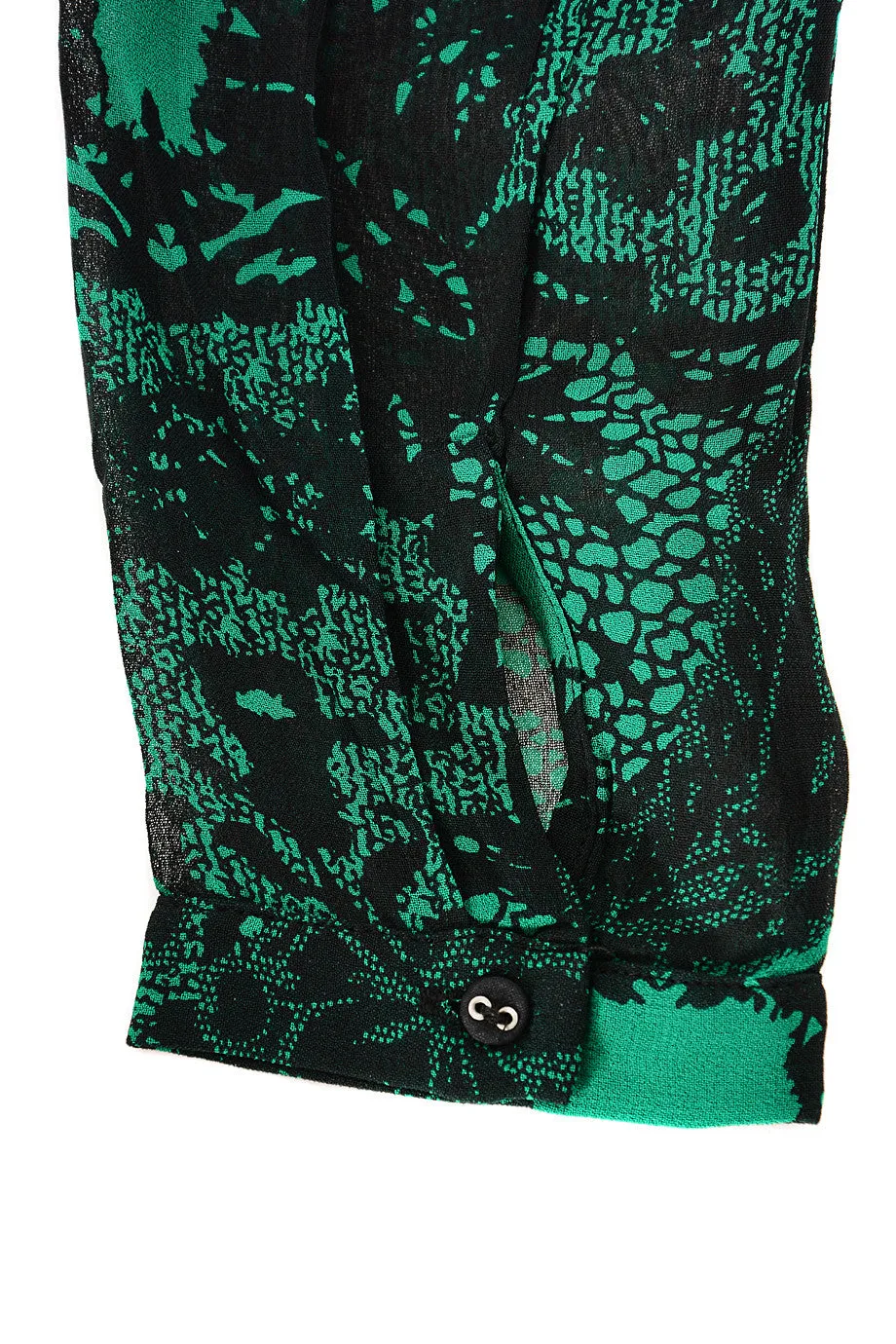 JAEDA Emerald Sheer Paisley Top