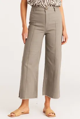 Kendall Drill Wide Leg Pant  - Khaki