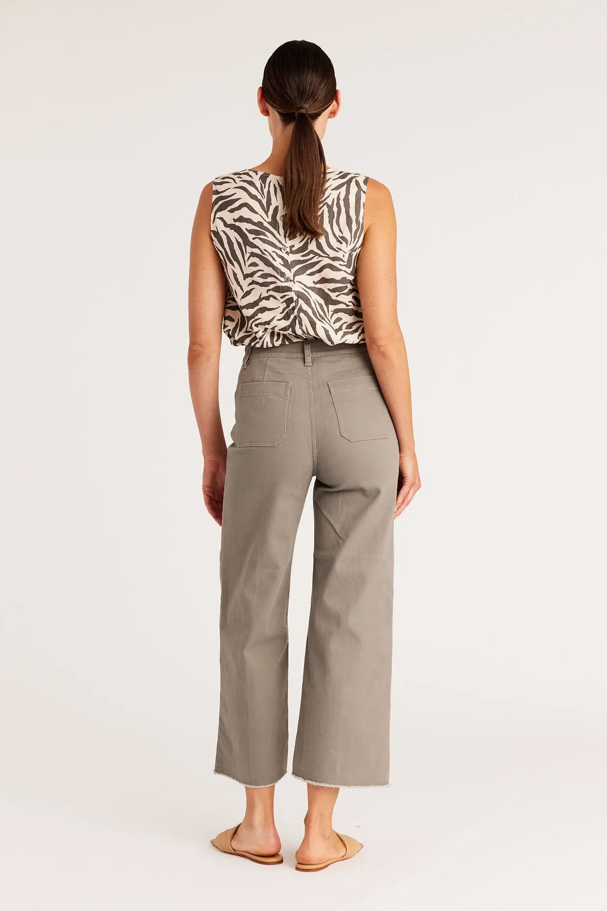 Kendall Drill Wide Leg Pant  - Khaki