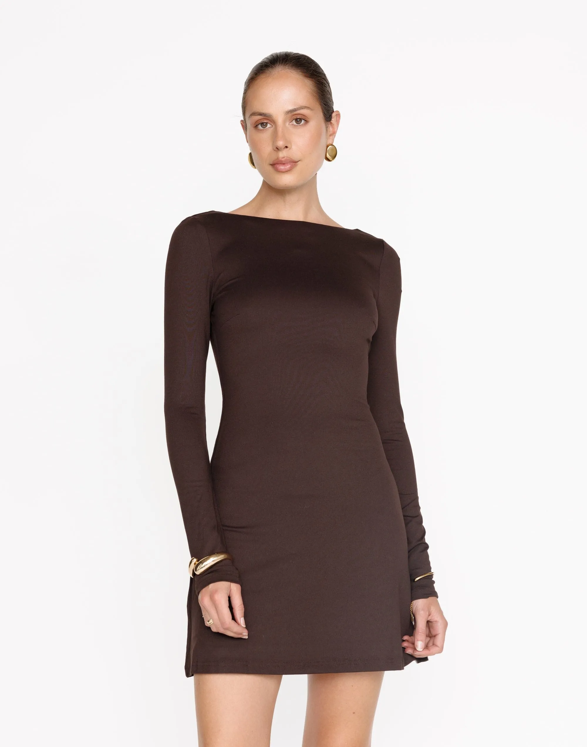 Kimber Mini Dress (Chocolate)