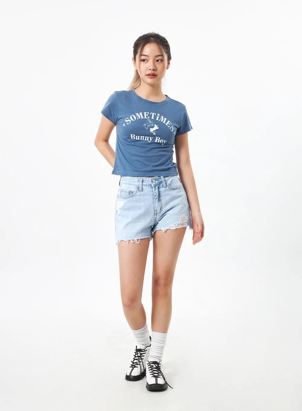 Light Wash Denim Shorts CA305