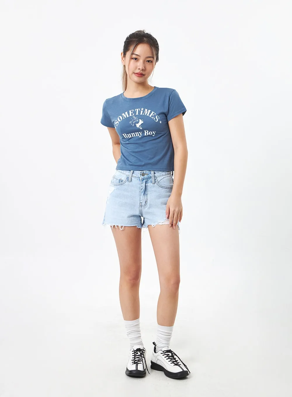 Light Wash Denim Shorts CA305