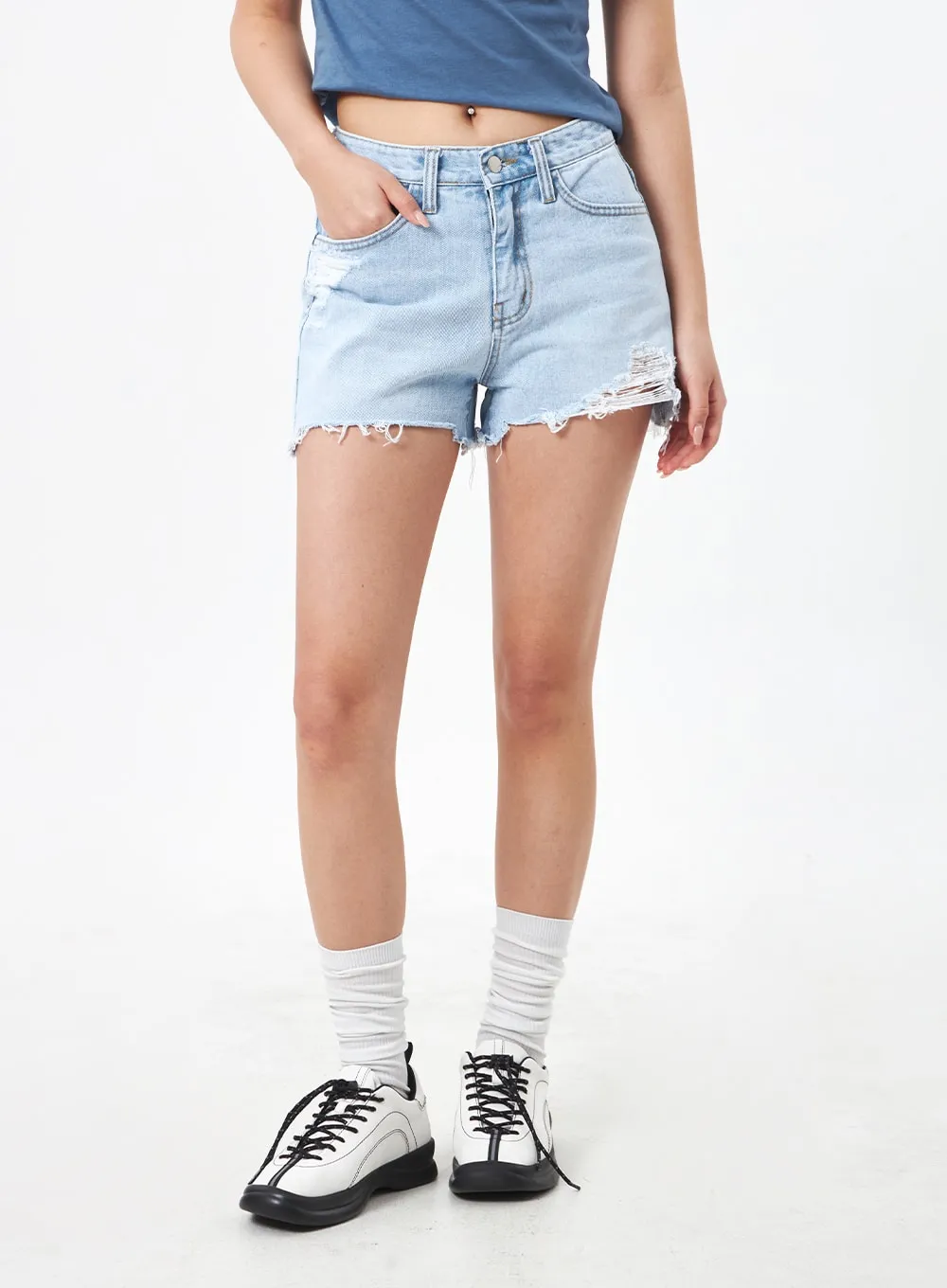 Light Wash Denim Shorts CA305