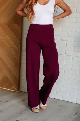 Magic Wide Leg Pants in Wine - 11/19