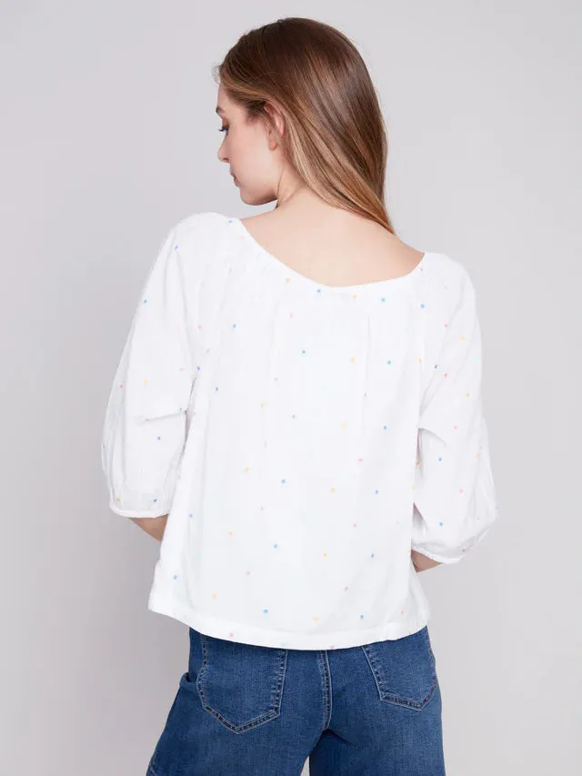 OFF THE SHOULDER COTTON BLOUSE