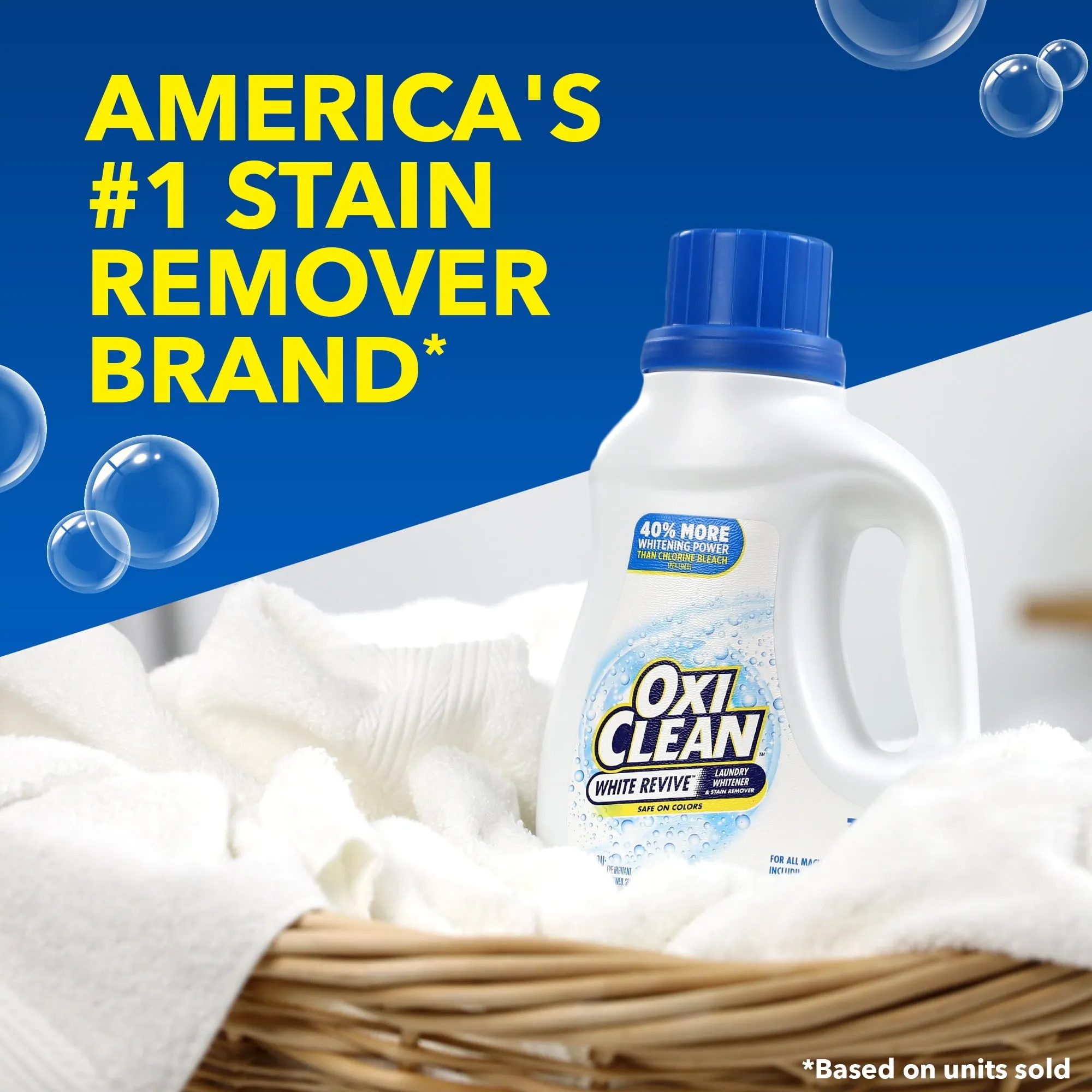 OxiClean White Revive Laundry Whitener and Stain Remover Liquid, 40.5 fl oz