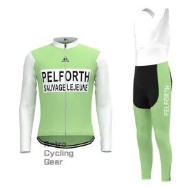 PELFORTH Mint Green Retro Long Sleeve Cycling Kit