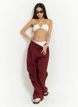 Pintuck Nylon Wide Leg Pants OY408