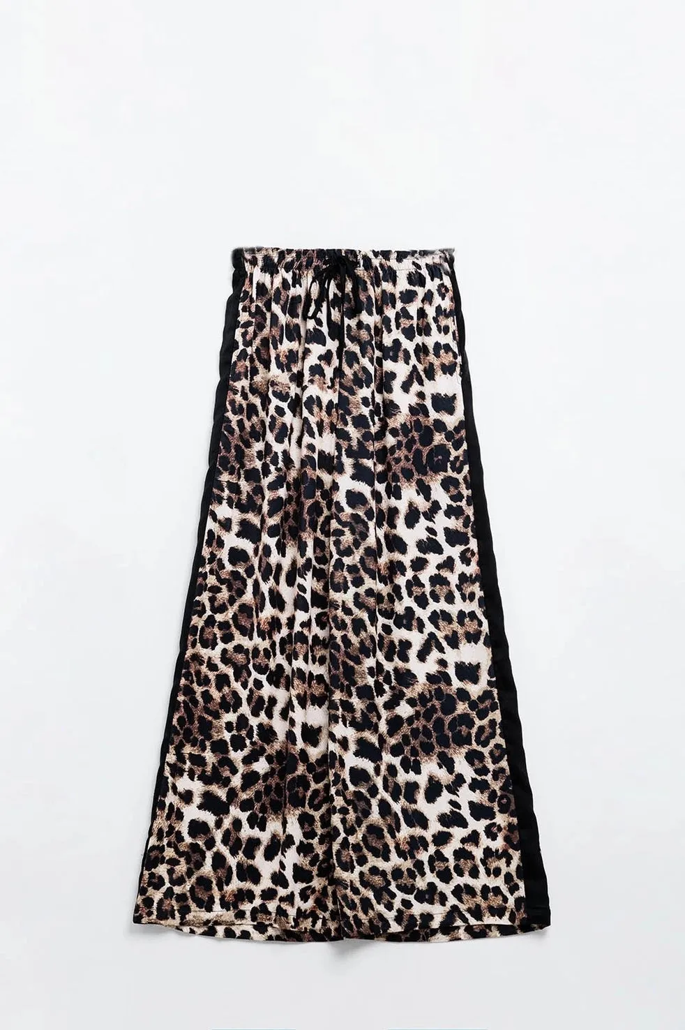 Q2 Wide Leg Leopard Print Pants