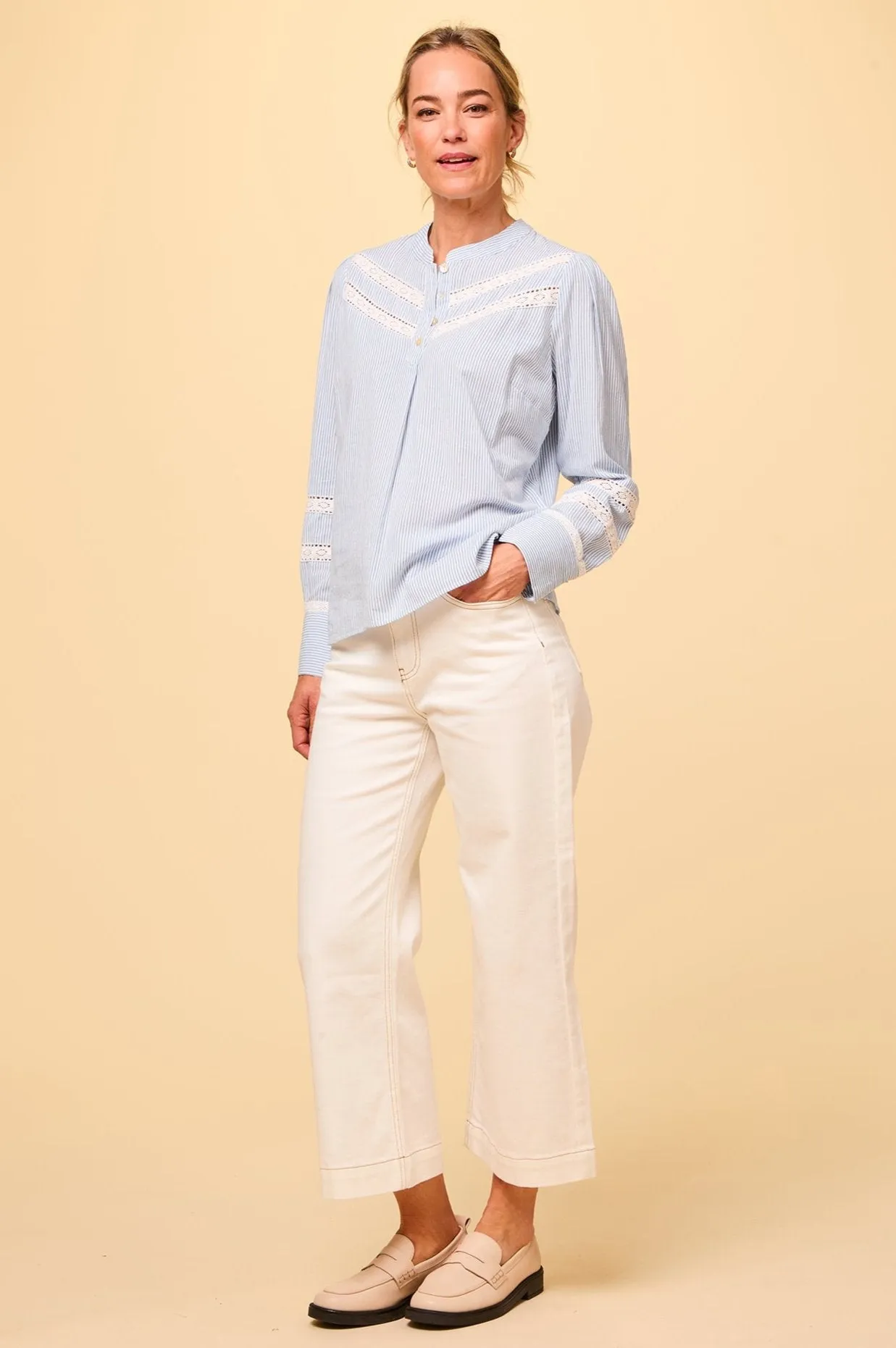 Romy Blouse | Stripe Blue