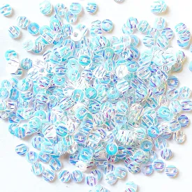 Sequins - Flat- Circle - 3mm - Textured White with Blue and Mauve Lights (S171)