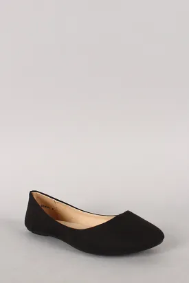 Suede Round Toe Ballet Flat