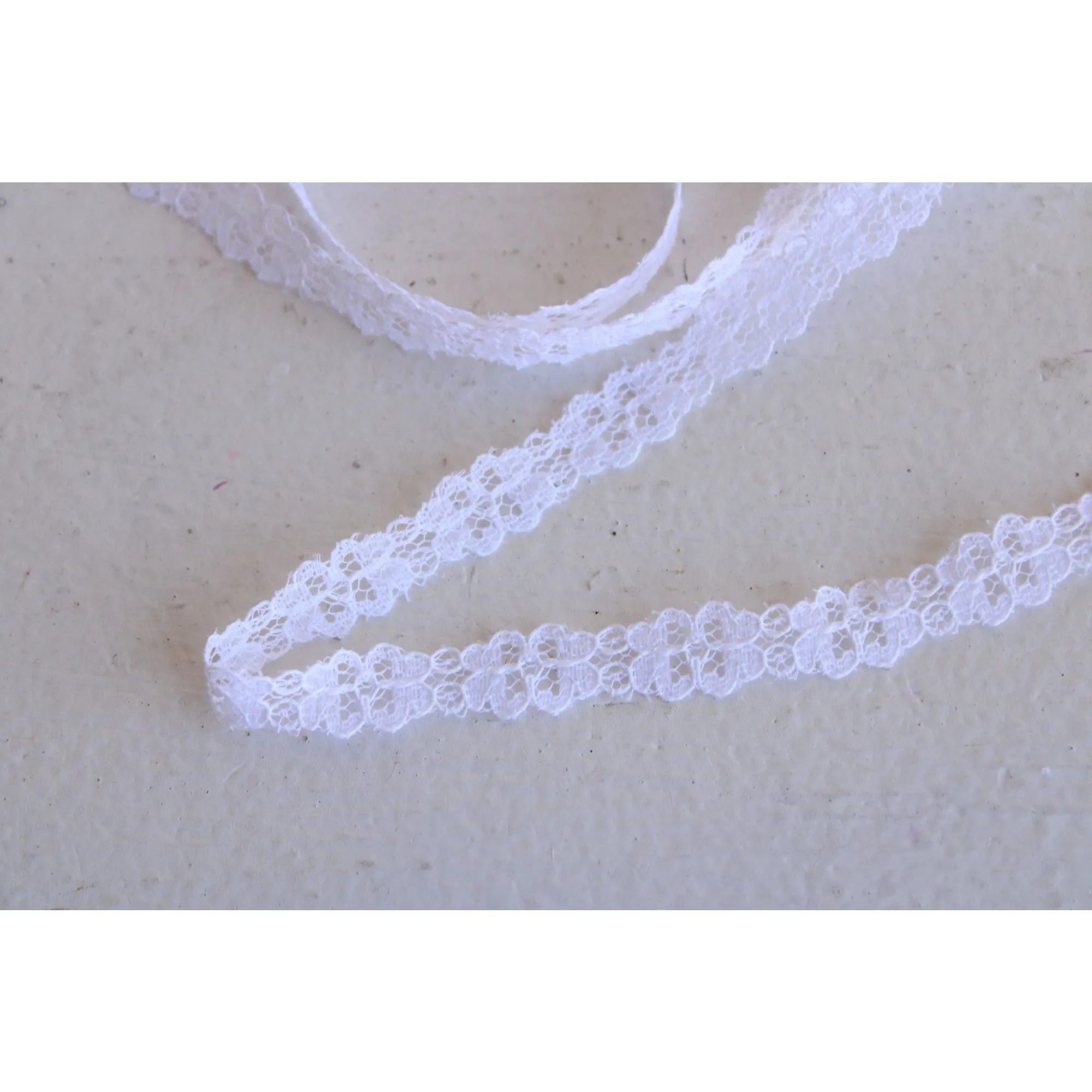 Vintage White Lace Trim, 7/16" wide 2 yards