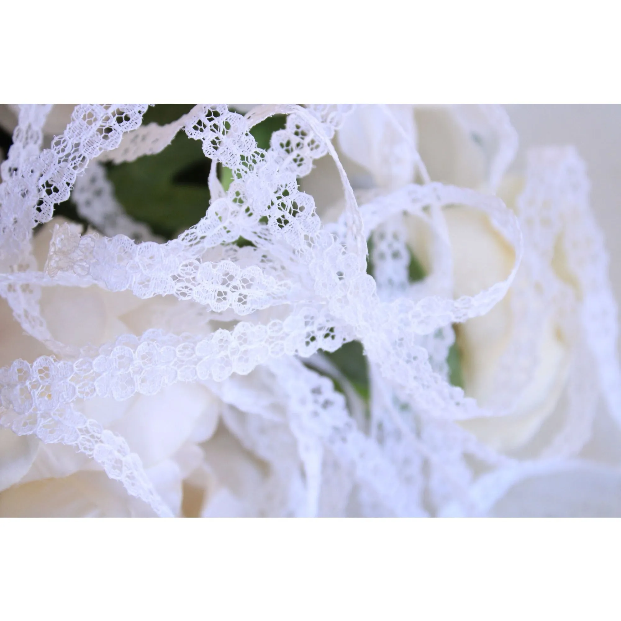 Vintage White Lace Trim, 7/16" wide 2 yards