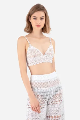 White Guipure Lace Bralette