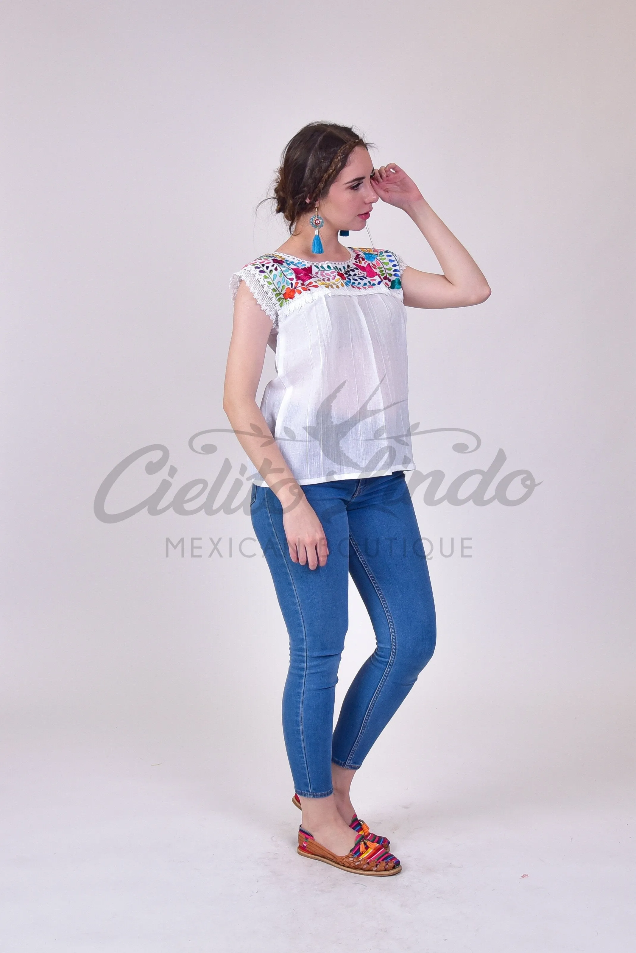 Yaritza Mexican Blouse White