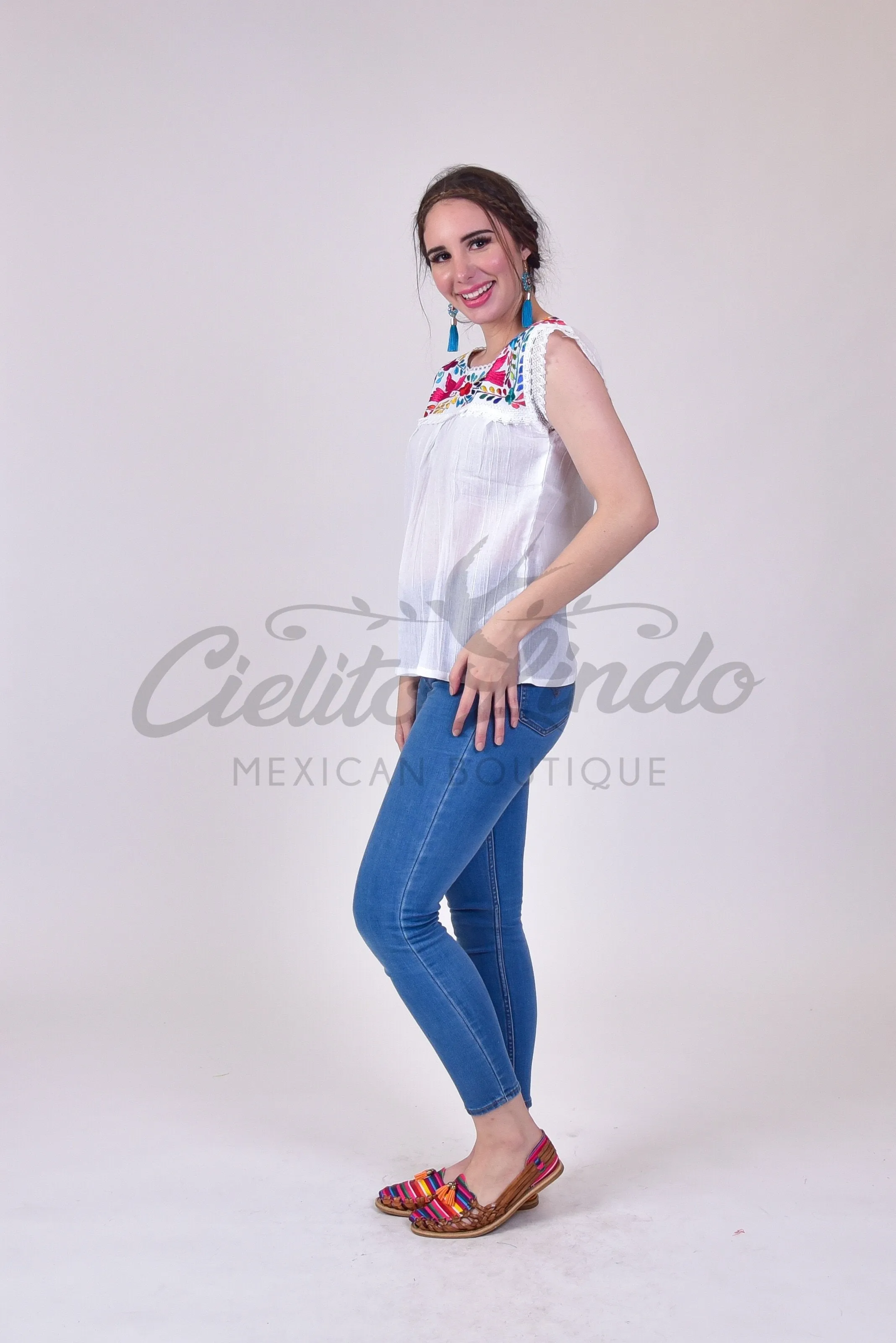 Yaritza Mexican Blouse White