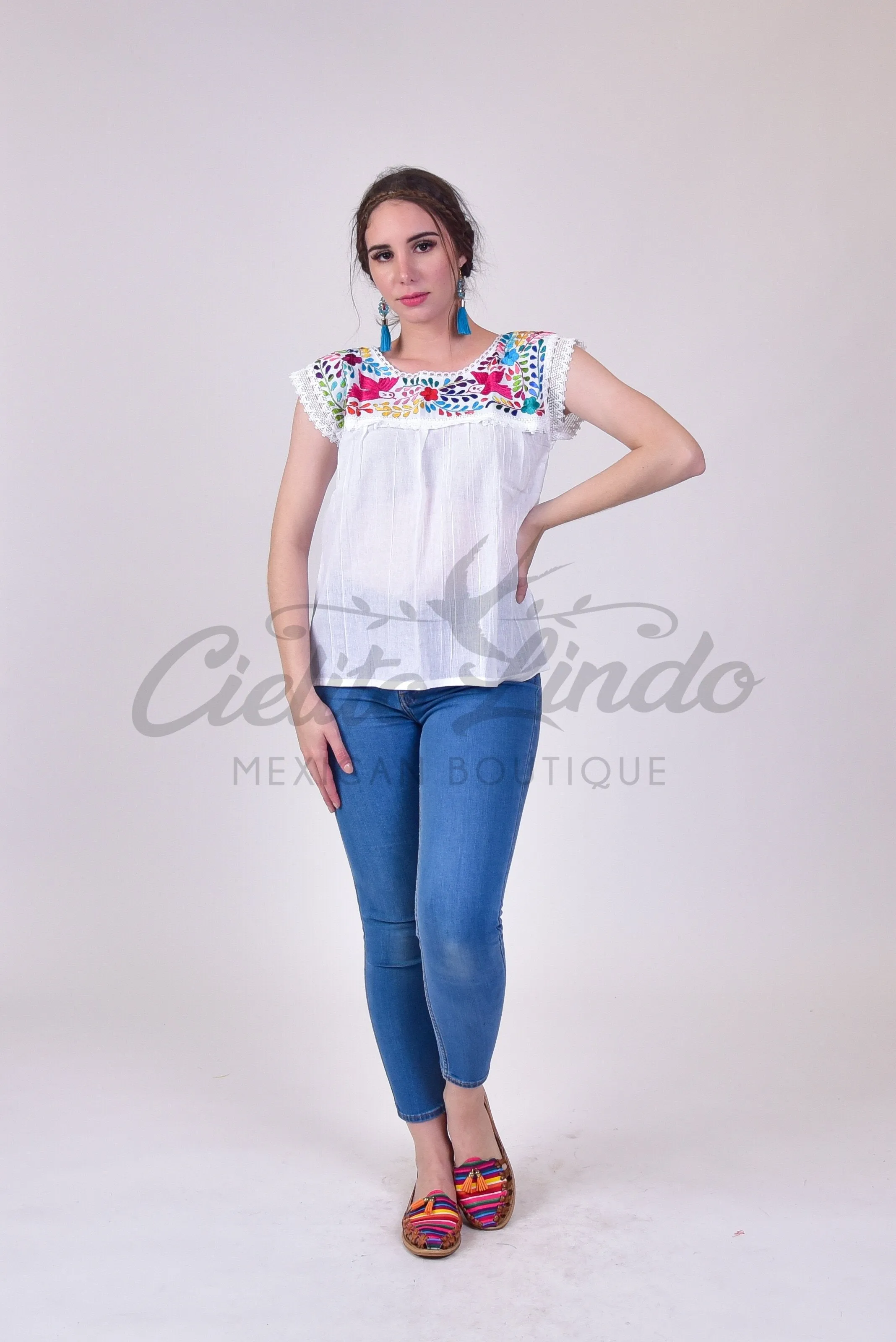 Yaritza Mexican Blouse White