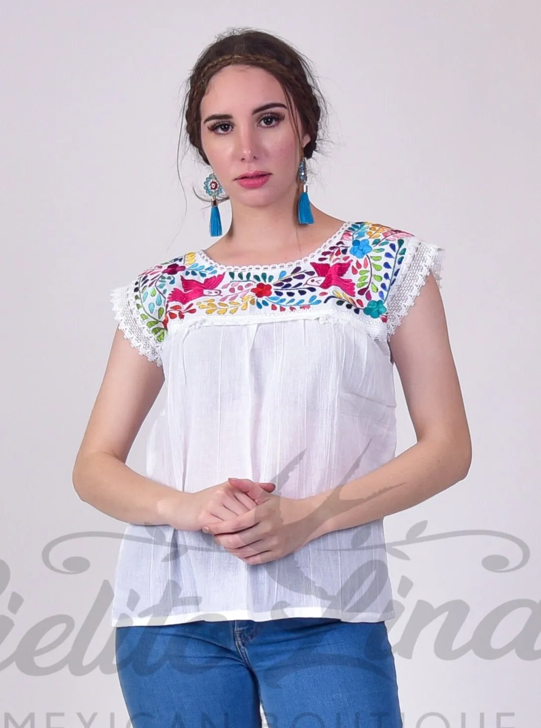 Yaritza Mexican Blouse White